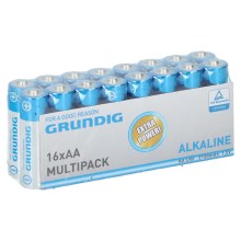 Grundig –  16 Stück Alkalibatterien AA/LR6 1,5V