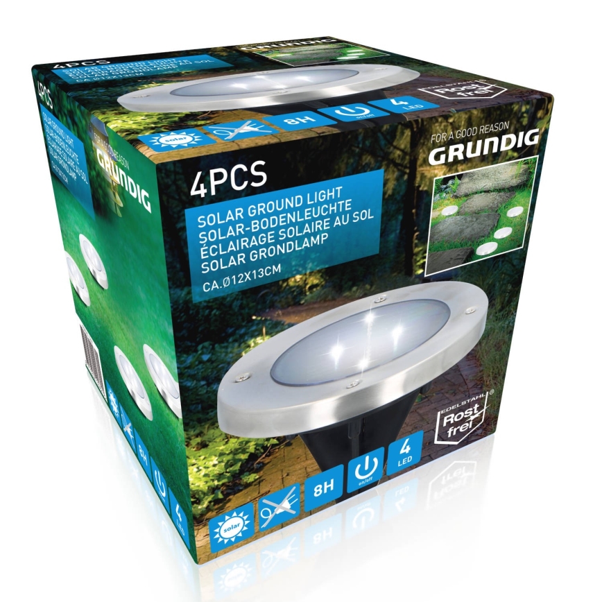 Grundig - SET 4x LED Solarleuchte LED/1W/1,2V 600 mAh IP65