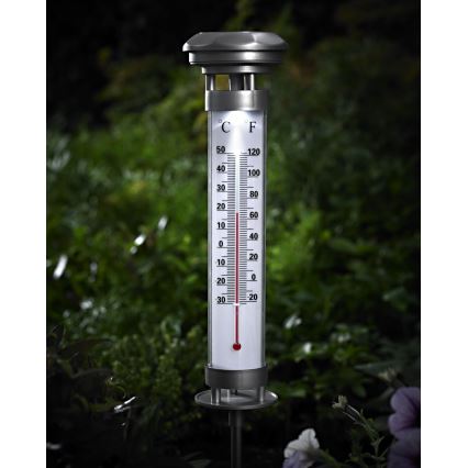 Grundig 89640 - LED Solarlampe mit Thermometer 1xLED/1,2V