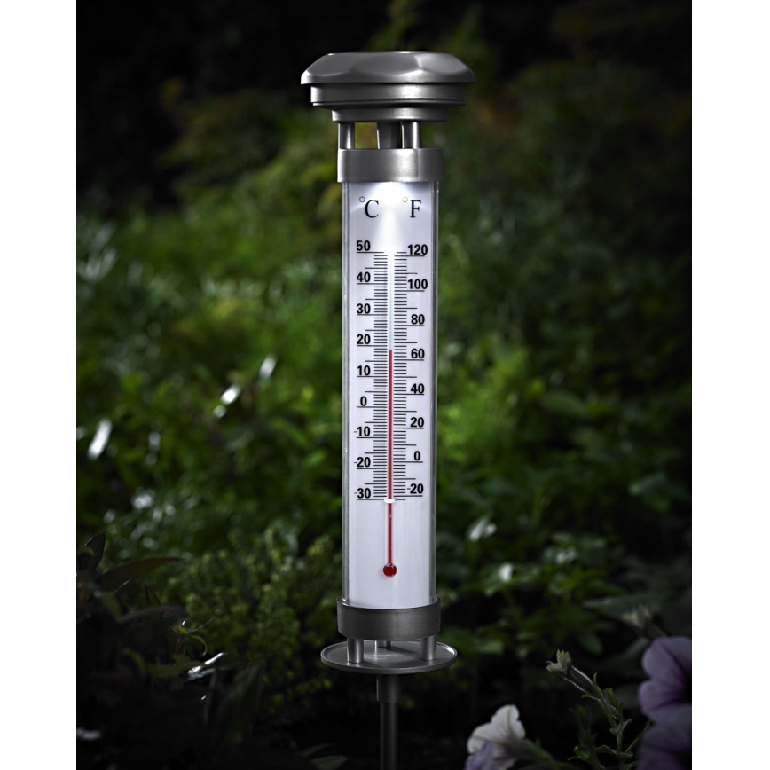 Grundig 89640 - LED-Solarlampe mit Thermometer LED/1,2V 600 mAh IP44