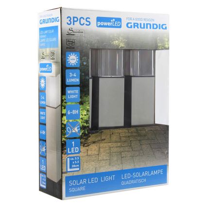 Grundig 90048 - SET 3x Solarleuchte LED/5,5x28cm