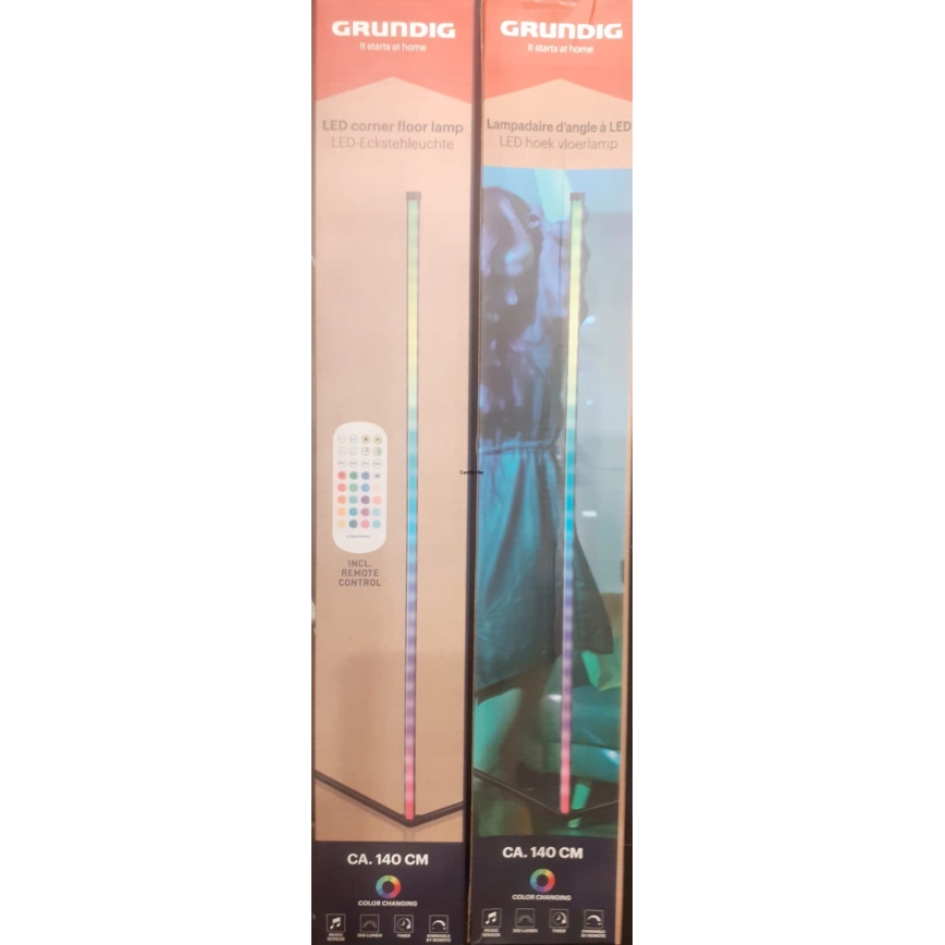 Grundig - Dimmbare RGBW-LED-Stehleuchte LED/6W/230V + Fernbedienung