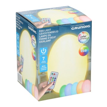 Grundig - LED RGB Dekoratives Ei mit batteriebetriebener Fernbedienung 3xAAA