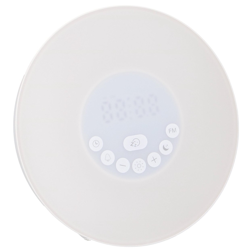 Grundig - LED RGB Dimmbare Nachtlampe mit Alarm und FM Radio LED/5V/3xAAA