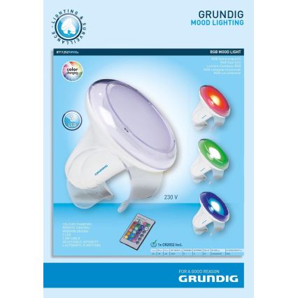 Grundig - LED RGB Dimmbare Tischleuchte LED/1W/230V + Fernbedienung