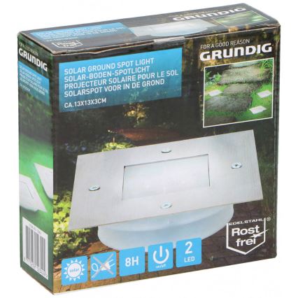 Grundig - LED-Solar-Einbauleuchte 2xLED/1,2V 600mAh IP44