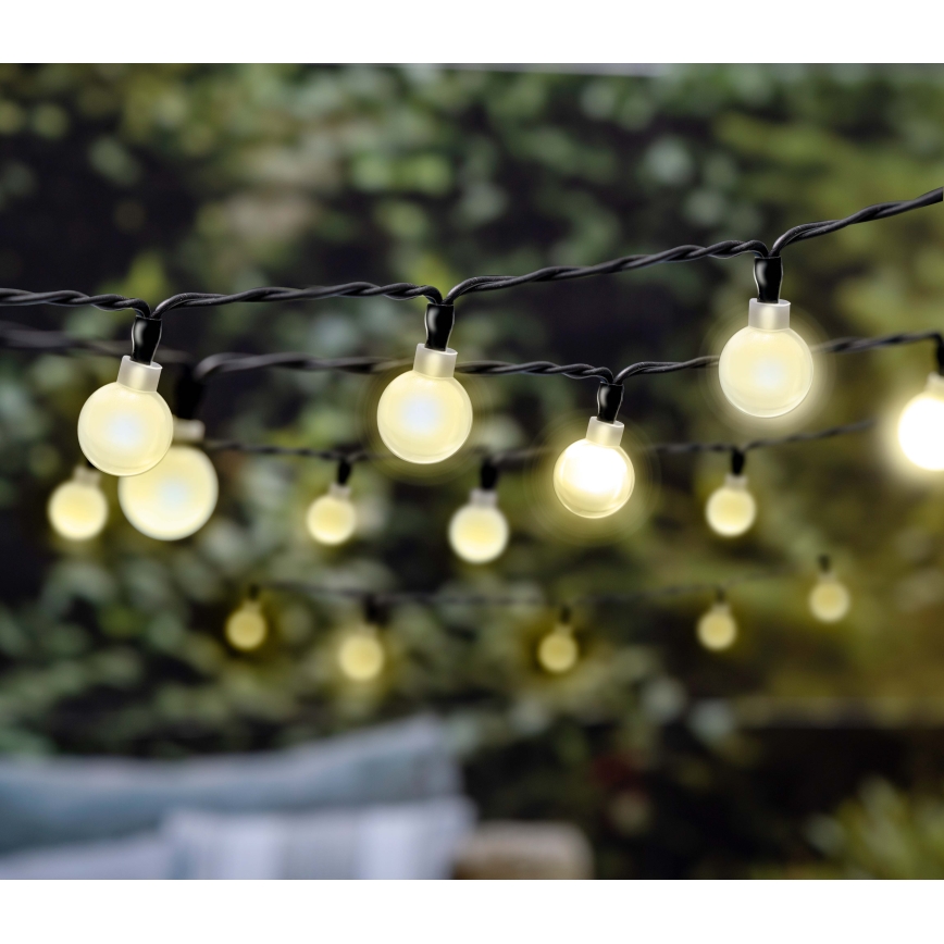 Grundig - LED Solar-Lichterkette 100xLED/8 Funktionen 16,85m warmweiß