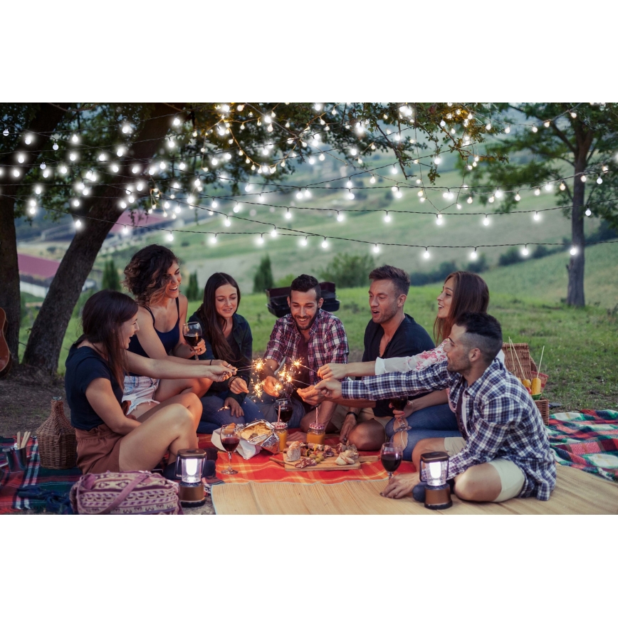 Grundig - LED Solar-Lichterkette 100xLED/8 Funktionen 16,85m warmweiß