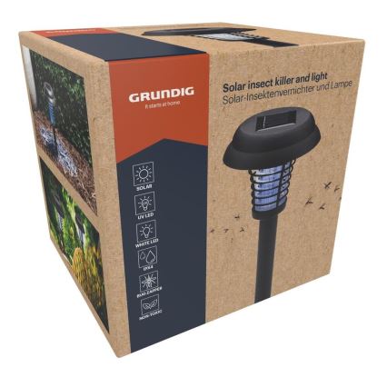 Grundig - LED-Solarlampe und Insektenfalle UV-LED/1xAA 600 mAh IPX4