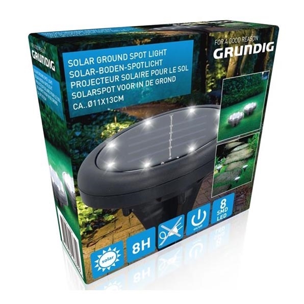 Grundig - LED Solarleuchte 8xLED/1xAA 600 mAh