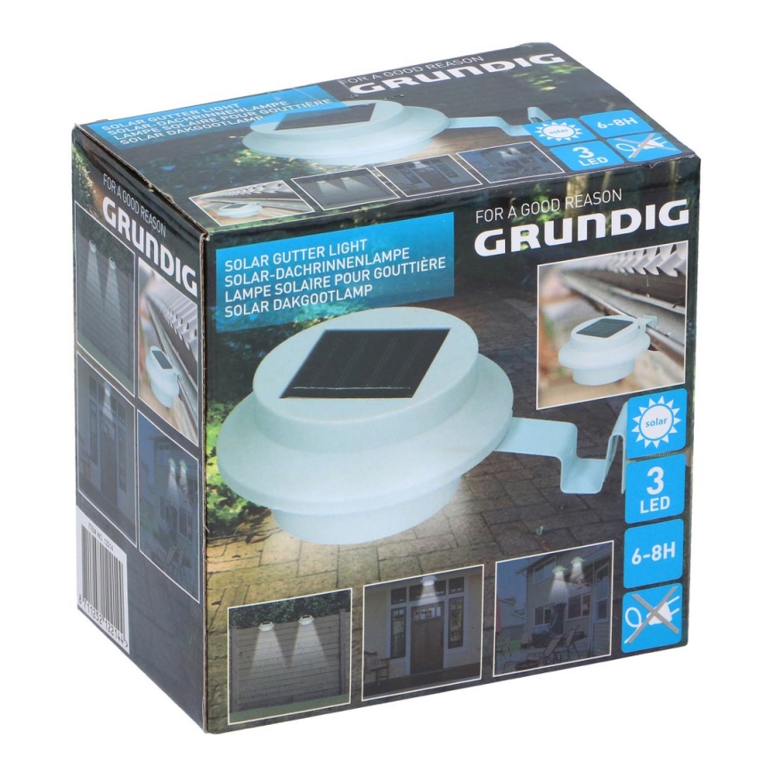 Grundig - LED-Solarleuchte mit Halterung 3xLED/1xAA 600 mAh