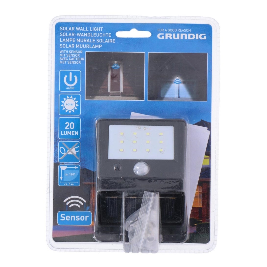 Grundig - LED-Solarleuchte mit Sensor 1xLED/0,25W/1xAA 600 mAh