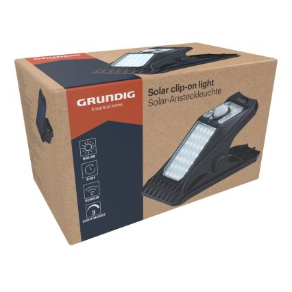 Grundig - LED-Solarleuchte mit Sensor CLIP-ON LED/9W/3,7V IP44