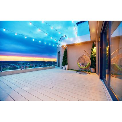 Grundig - LED-Solarlichterkette 100xLED/8 Funktionen 15m warmweiβ