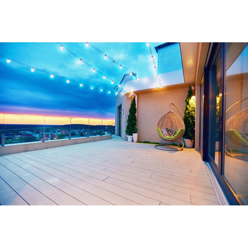 Grundig - LED-Solarlichterkette 100xLED/8 Funktionen 15m warmweiβ