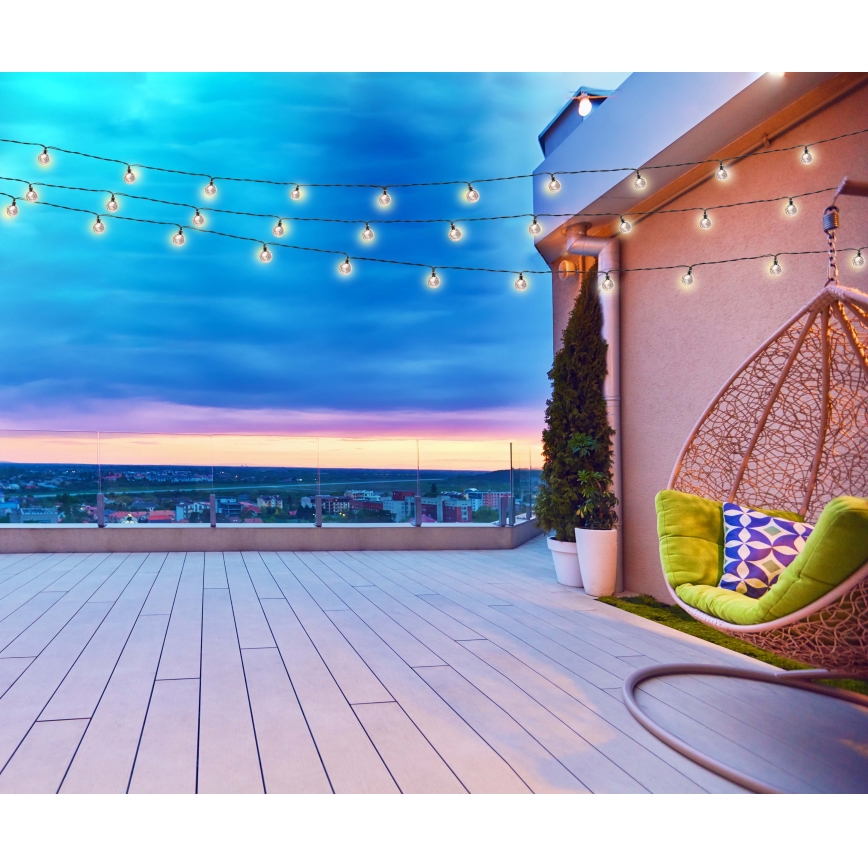 Grundig - LED-Solarlichterkette 100xLED/8 Funktionen 15m warmweiβ