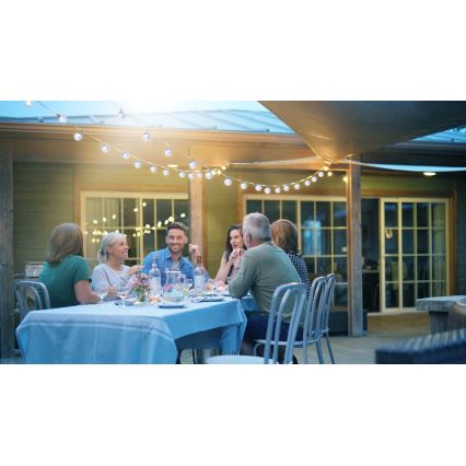 Grundig - LED-Solarlichterkette 100xLED/8 Funktionen 15m warmweiβ