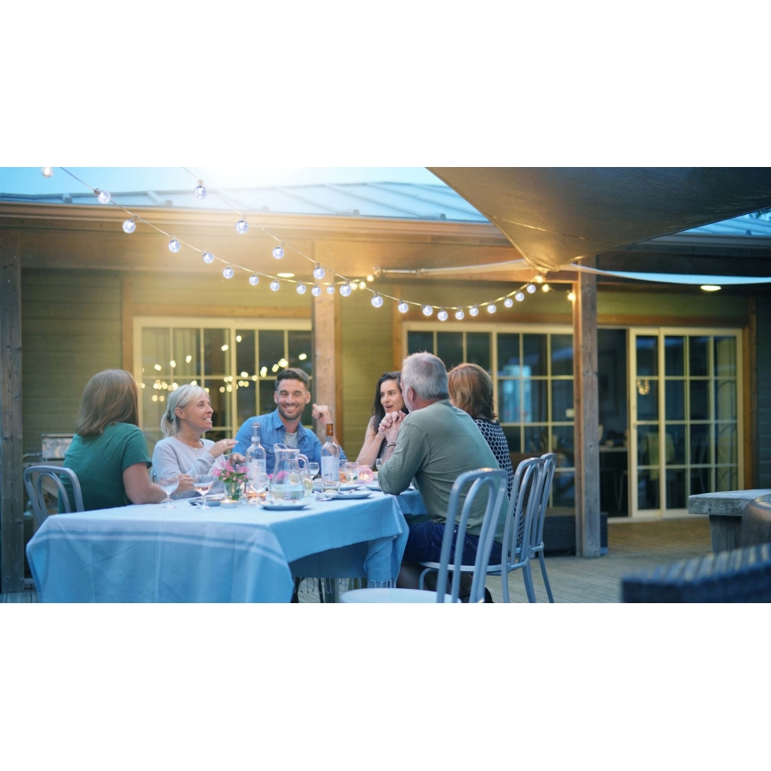 Grundig - LED-Solarlichterkette 100xLED/8 Funktionen 15m warmweiβ