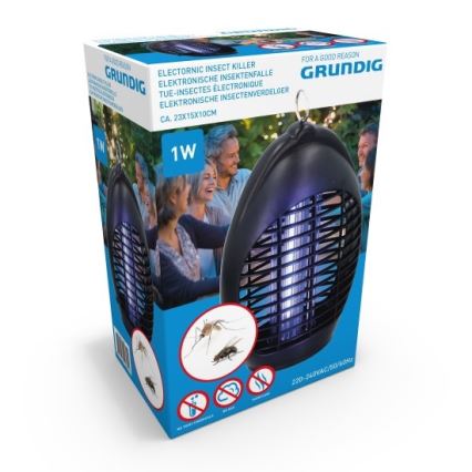 Grundig - LED UV Außenlampe mit Insektenfalle LED/1W/230V