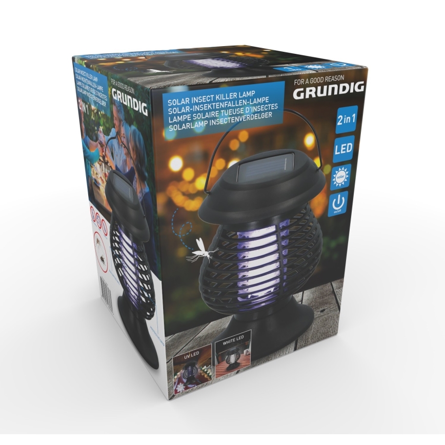 Grundig - LED UV Solarlampe mit Insektenfalle LED/1W/1,2V IPX4