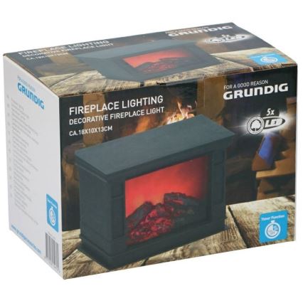 Grundig - LED Weihnachtsdekoration LED/1W/4xAA Kamin