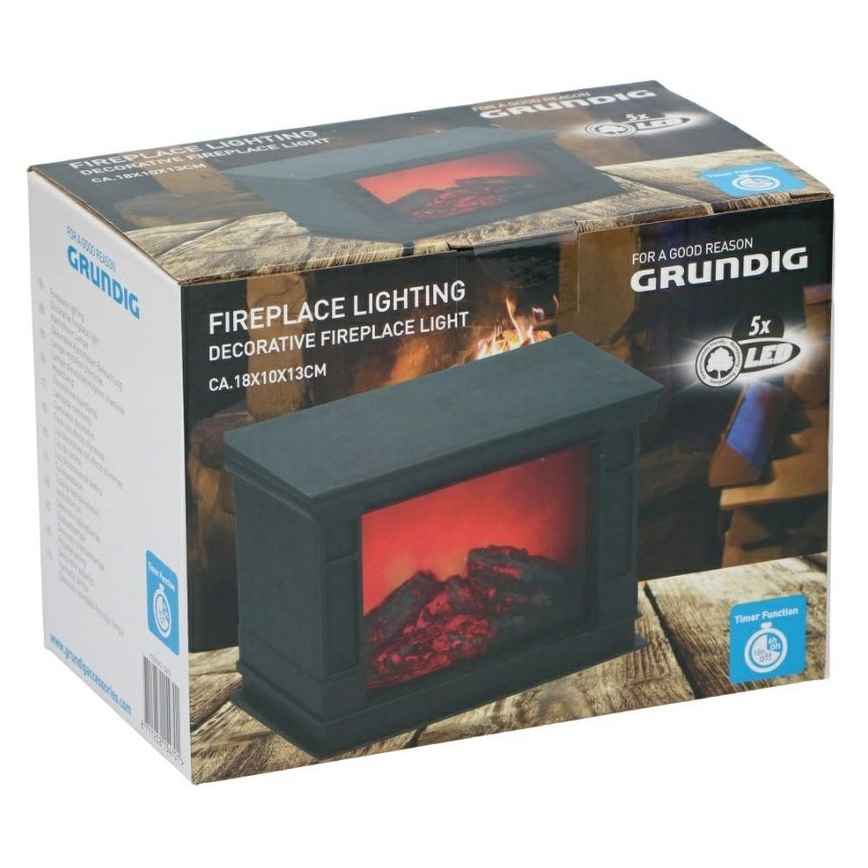 Grundig - LED Weihnachtsdekoration LED/1W/4xAA Kamin
