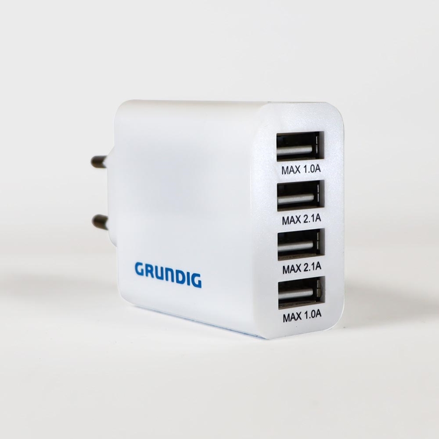 12x Grundig USB Ladegerät 4 Ports EU Stecker Handy Smartphone