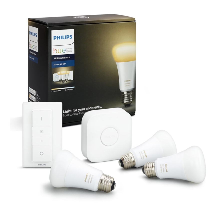 Grundset Philips Hue WHITE AMBIANCE 3xE27/9,5W/230V