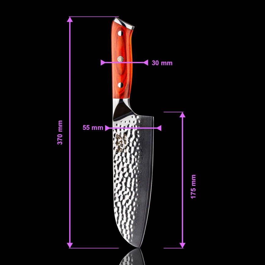 Gudaro - 5er-Set Damast-Küchenmesser MIYABI + magnetische Messerleiste