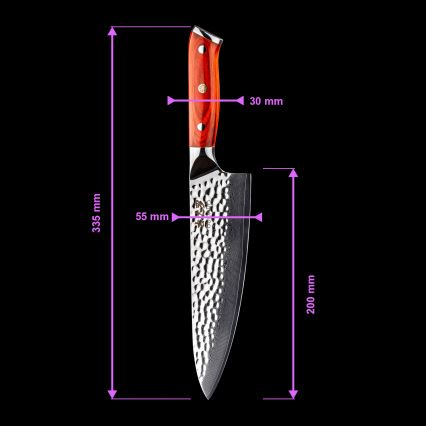 Gudaro - 5er-Set Damast-Küchenmesser MIYABI + magnetische Messerleiste