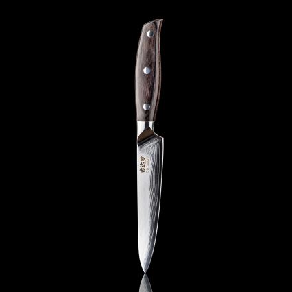 Gudaro - Universelles Damast-Küchenmesser SHIRO 5, 67 Lagen Stahl, Länge 12,5 cm