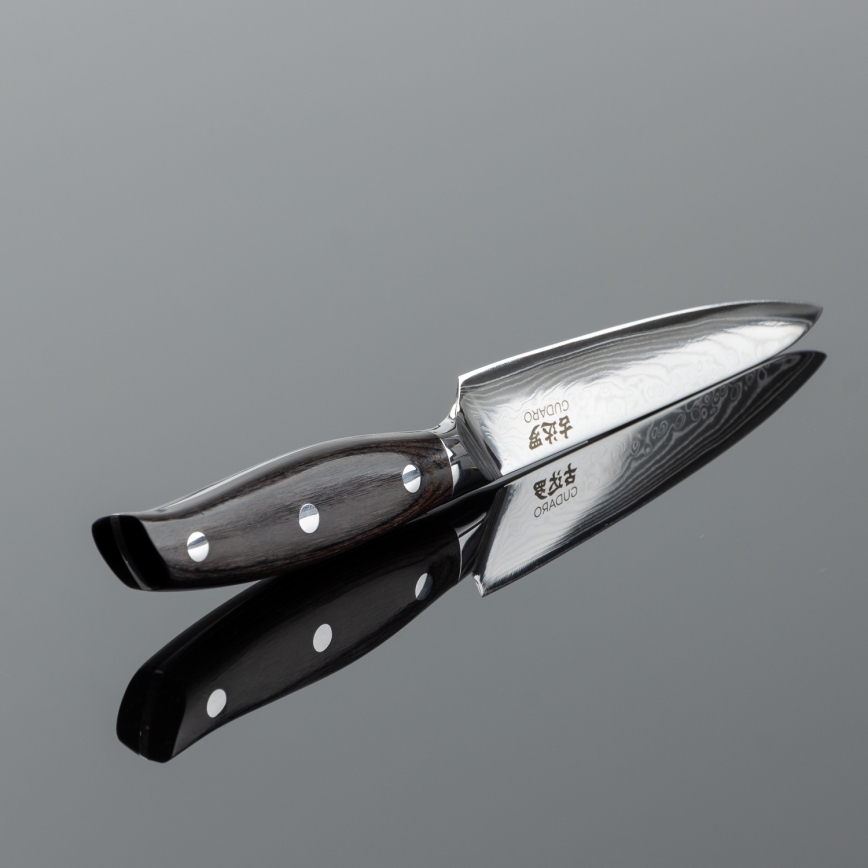 Gudaro - Universelles Damast-Küchenmesser SHIRO 5, 67 Lagen Stahl, Länge 12,5 cm