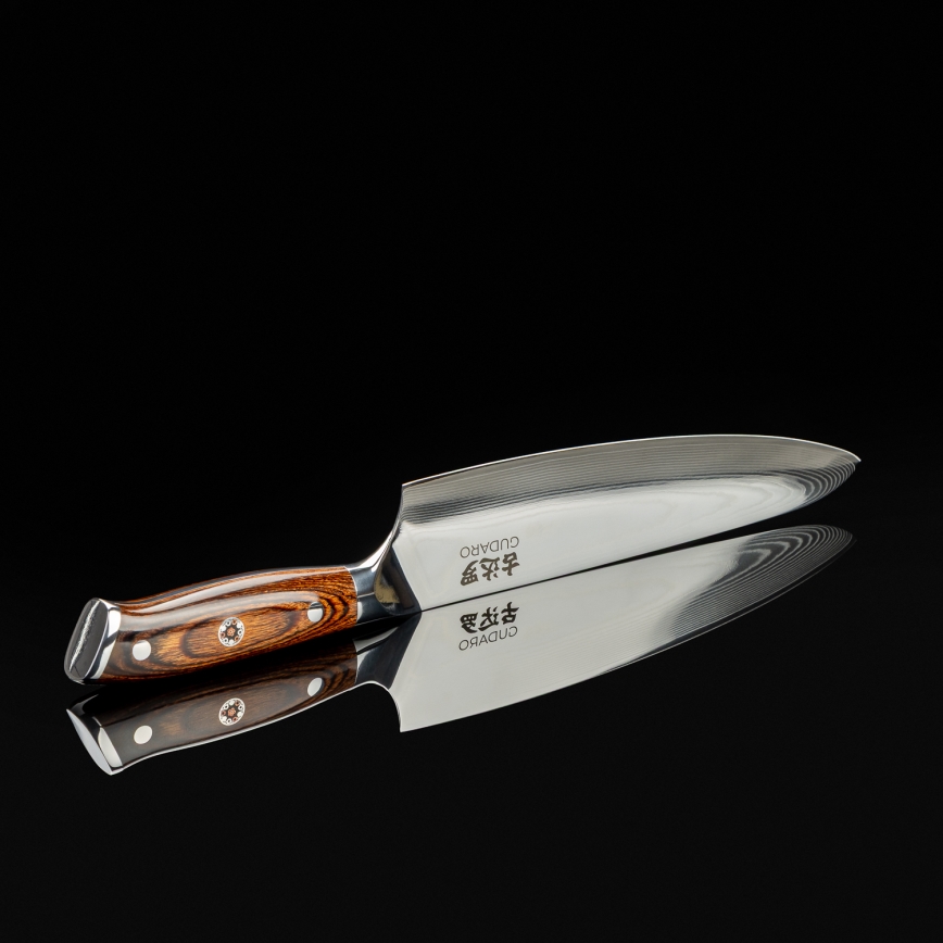 Gudaro - Damast-Chefmesser FENG 8, aus 67 Lagen Stahl, Länge 20 cm