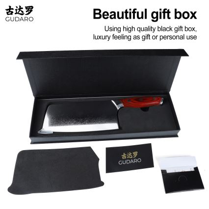 Gudaro - Damast-Küchenhackmesser KENSHO 6,5, 67 Lagen Stahl, Klingenlänge 16,2 cm