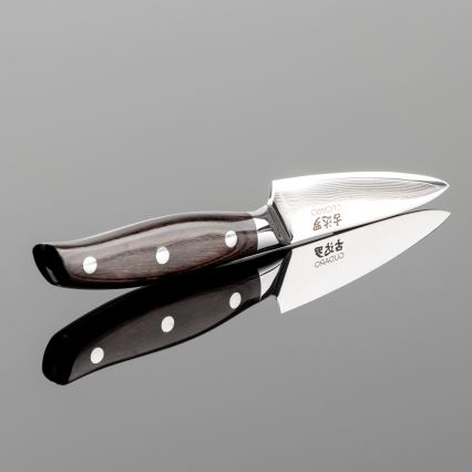 Gudaro - Damast-Küchenmesser SHIRO 3,5, 67-lagiger Damaststahl, Klingenlänge 9,5 cm