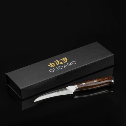 Gudaro - Damast-Obstmesser FENG 3,5, 67-lagiger Damaststahl, Klingenlänge 9,5 cm