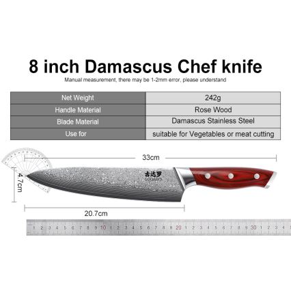 Gudaro – KENSHO Küchenmesser-Set im Messerblock, 7-tlg., Akazie