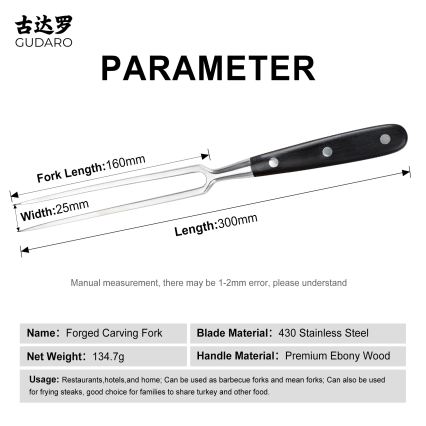 Gudaro - Küchengabel MIYABI schwarz/Pakkaholz