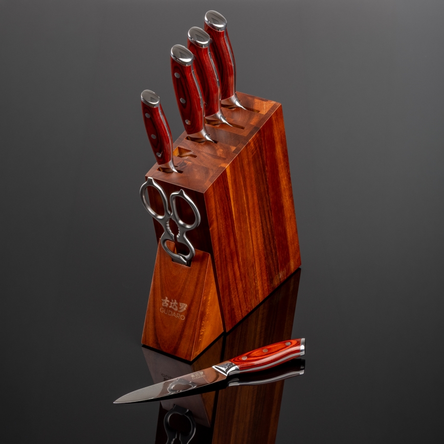 Gudaro - Messerblock 25x25x10 cm AKIRA Akazie
