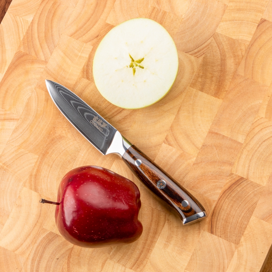 Gudaro - Set: 1x Damast-Kochmesser FENG 8, 67 Lagen Stahl, Klingenlänge 20 cm + 1x Damast-Santoku-Messer FENG 7,5, 67 Lagen Stahl, Klingenlänge 18 cm + 1x GRATIS Damast-Küchenmesser FENG 3,5, 67 Lagen Stahl, Klingenlänge 9,5 cm