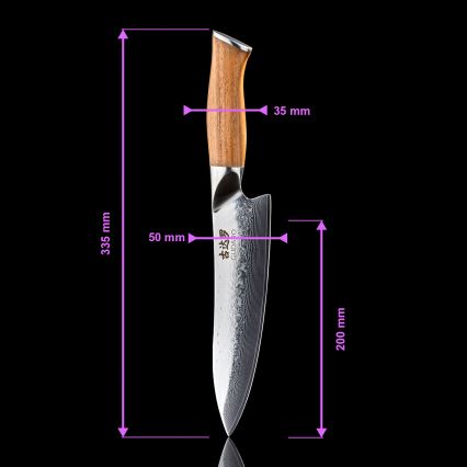 Gudaro - SET 5x Damast-Küchenmesser TAKUMI + magnetische Messerleiste