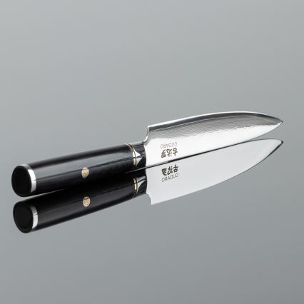 Gudaro - Damast-Universal-Küchenmesser AKIRO 5, 67-lagiger Stahl, Klingenlänge 12,5 cm, schwarz
