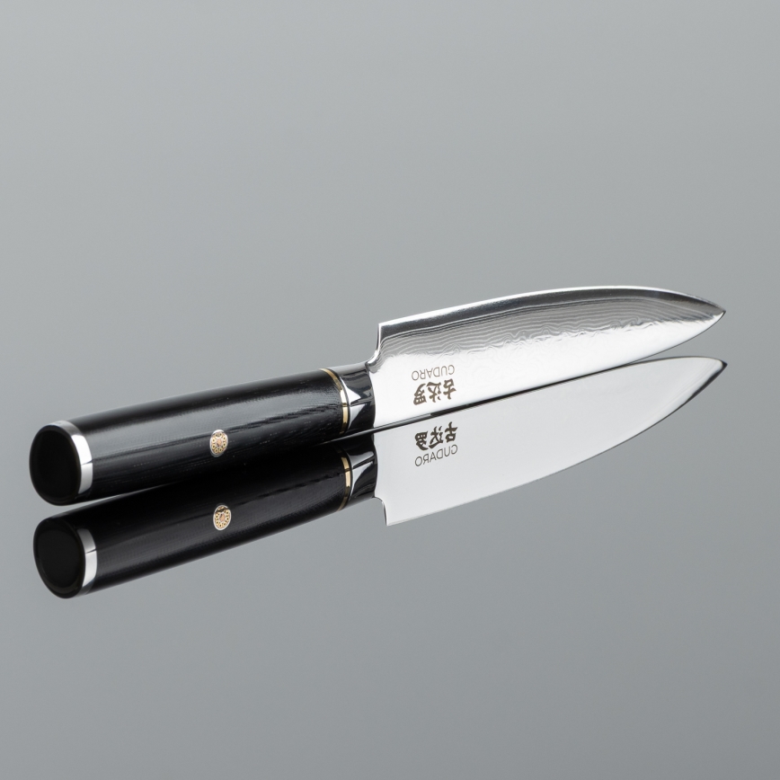 Gudaro - Damast-Universal-Küchenmesser AKIRO 5, 67-lagiger Stahl, Klingenlänge 12,5 cm, schwarz