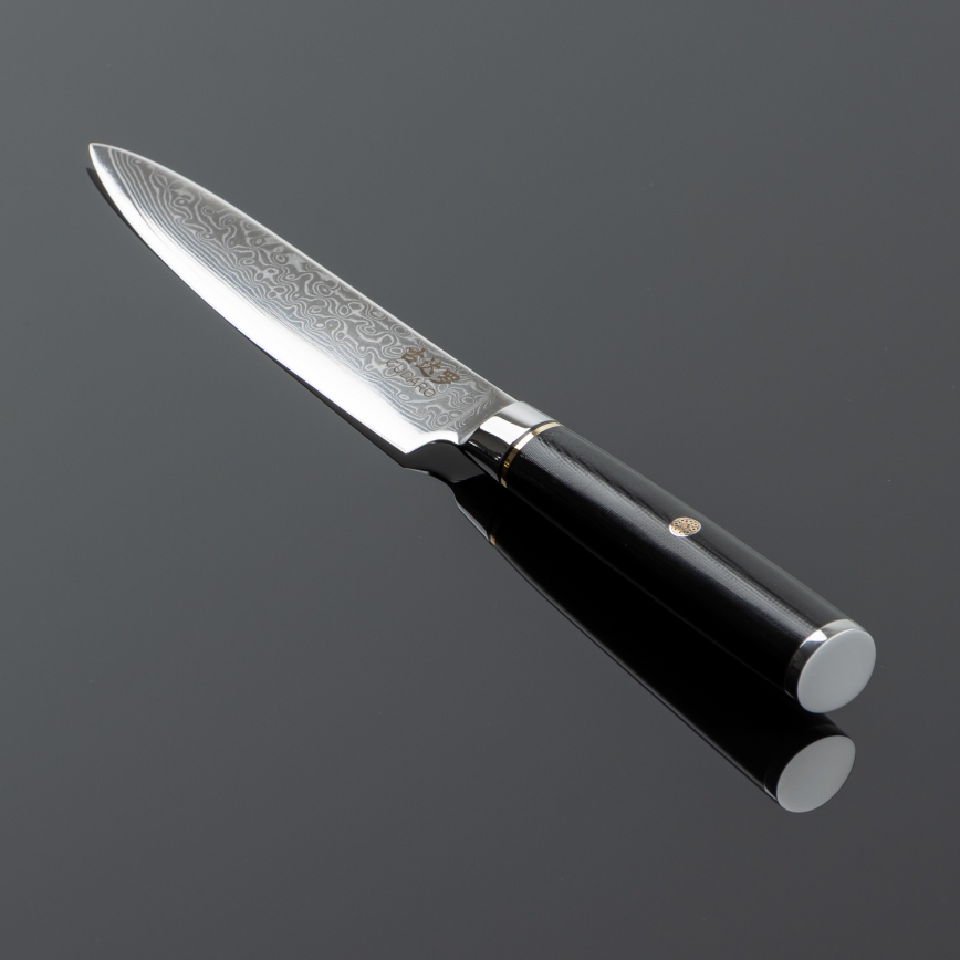 Gudaro - Damast-Universal-Küchenmesser AKIRO 5, 67-lagiger Stahl, Klingenlänge 12,5 cm, schwarz