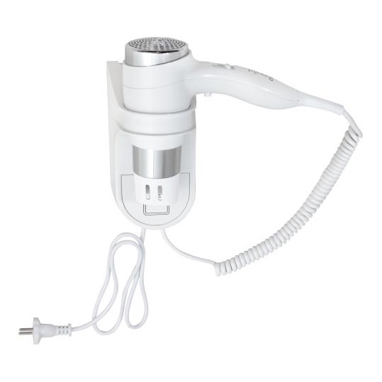 Haartrockner mit Halterung 11x24 cm weiß