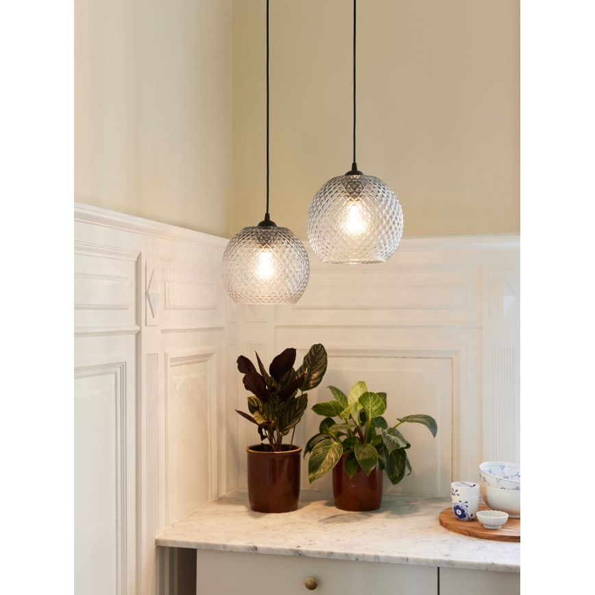 Halo Design 718436 - NOBB Pendelleuchte an Kabel, 1xE27/40W/230V, transparent