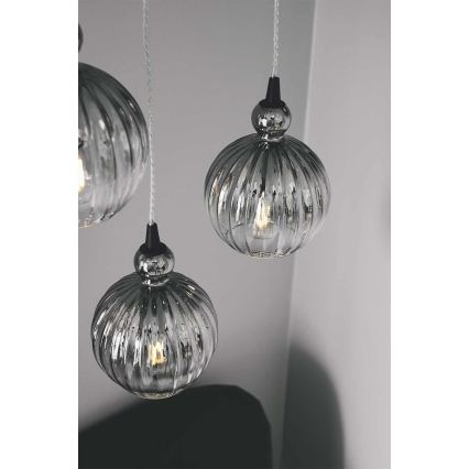 Halo Design 737338 - Hängeleuchte mit Kabel BALL BALL 1xE27/40W/230V Ø 32 cm rauchgrau