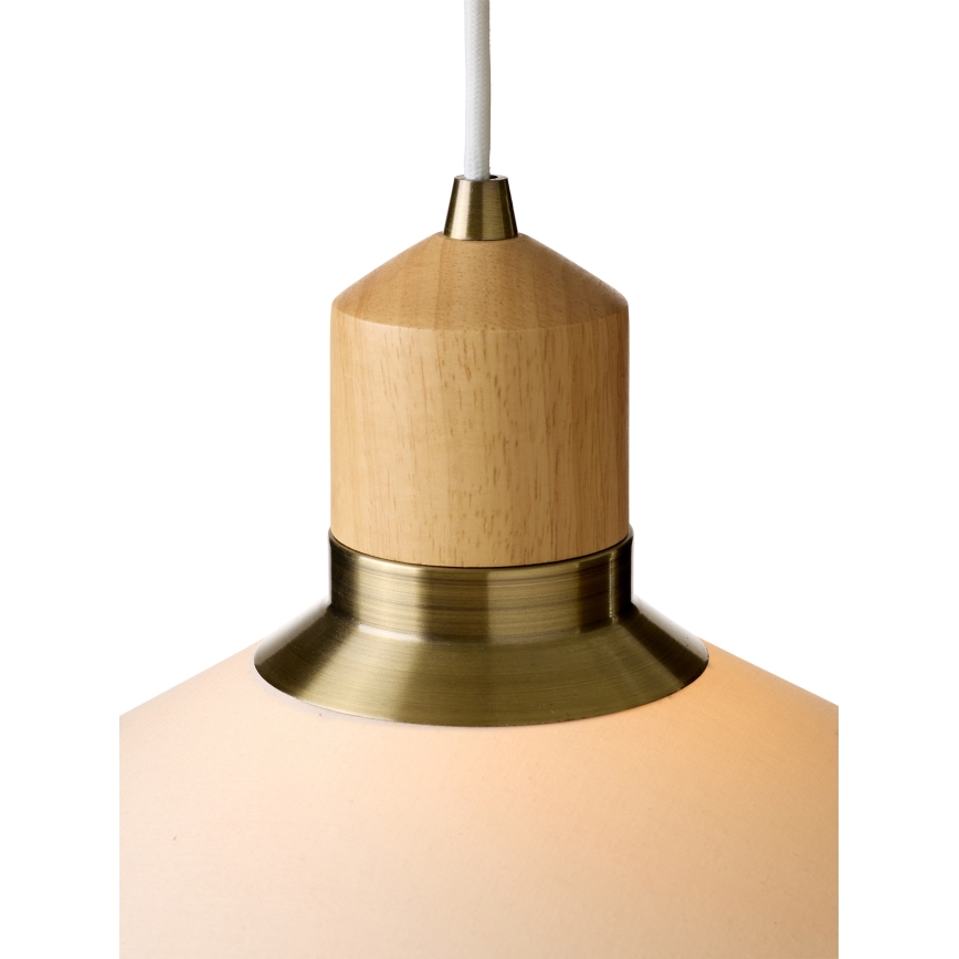 Halo Design 744091 - Pendelleuchte PARIS 1xE14/40W/230V Ø 24 cm creme/messing/eiche