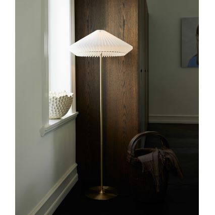 Halo Design 745050 - Stehleuchte PARIS 1xE27/40W/230V Messing/weiß/Eiche