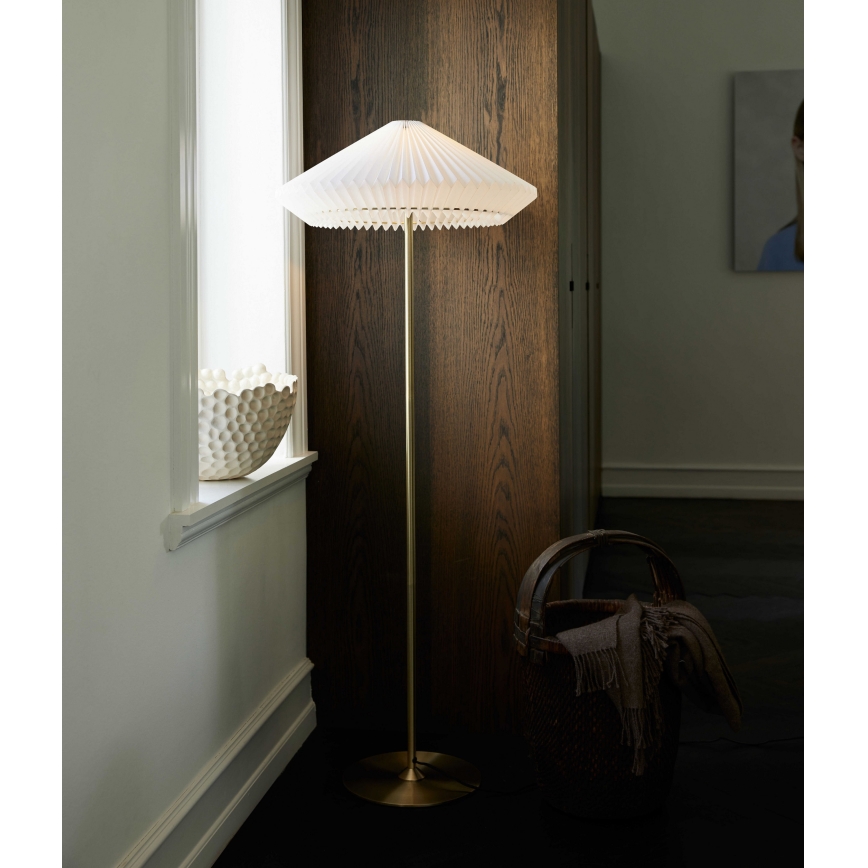 Halo Design 745050 - Stehleuchte PARIS 1xE27/40W/230V Messing/weiß/Eiche